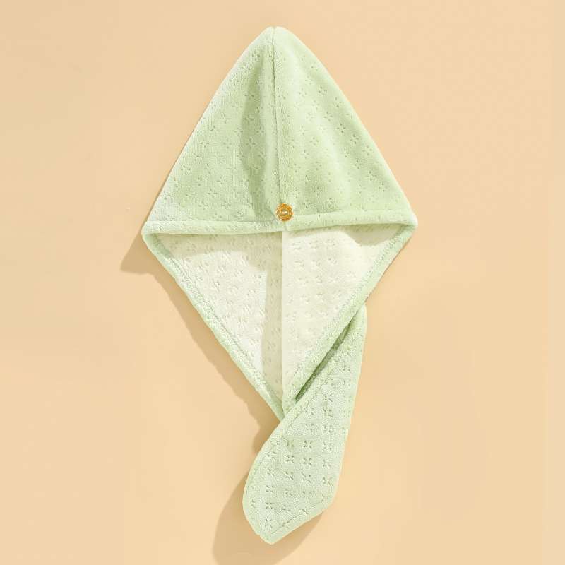 Two-color shower cap with thickened water absorption, no color fading and no hair shedding, dry hair cap made of coral fleece, quick-drying new style detail image 7