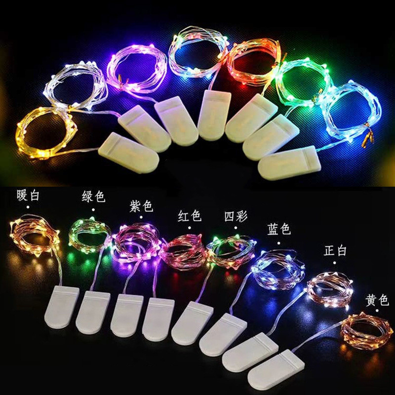 led纽扣电池灯鲜花圣诞礼盒节日满天星防水铜丝装饰彩灯铜线灯