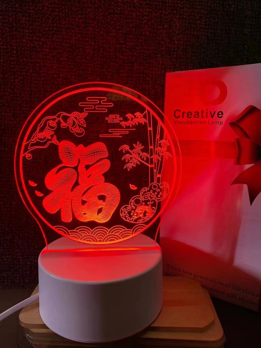 DIY 3D night light, bedroom atmosphere light, 3Dlogo table lamp, festival gift, bedside night light details Picture