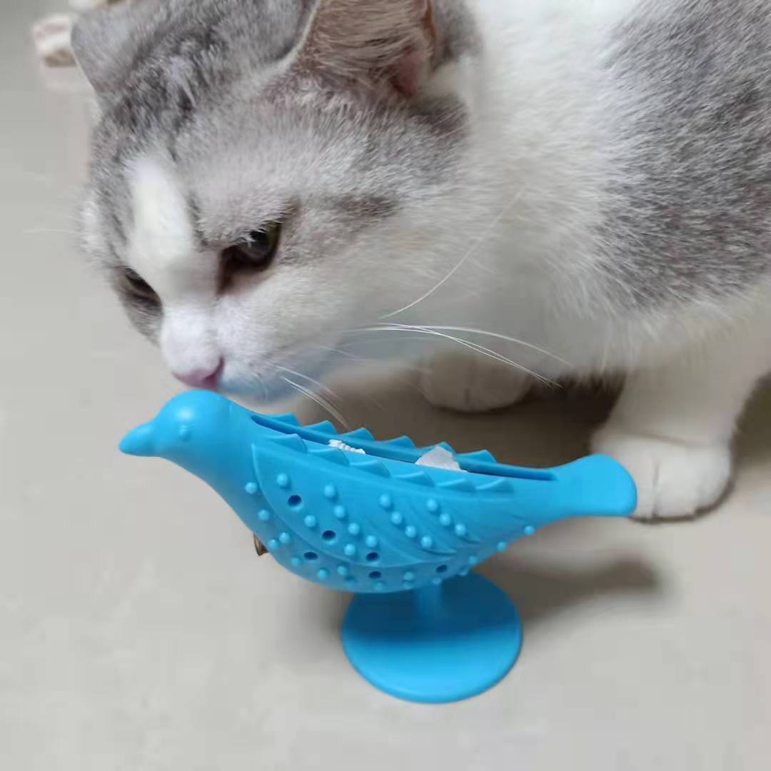 New bird cat toy, anti-choking and anti-leakage toy, cat toothbrush, teeth grinding, teeth cleaning, chewing, boredom, self-entertainment pet supplies details Picture