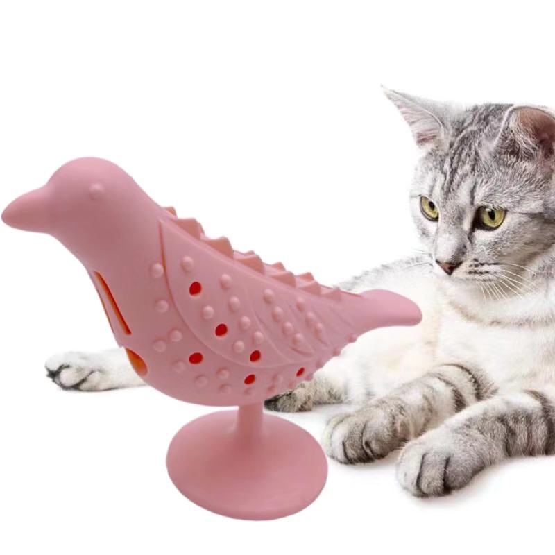 New bird cat toy, anti-choking and anti-leakage toy, cat toothbrush, teeth grinding, teeth cleaning, chewing, boredom, self-entertainment pet supplies Item Picture