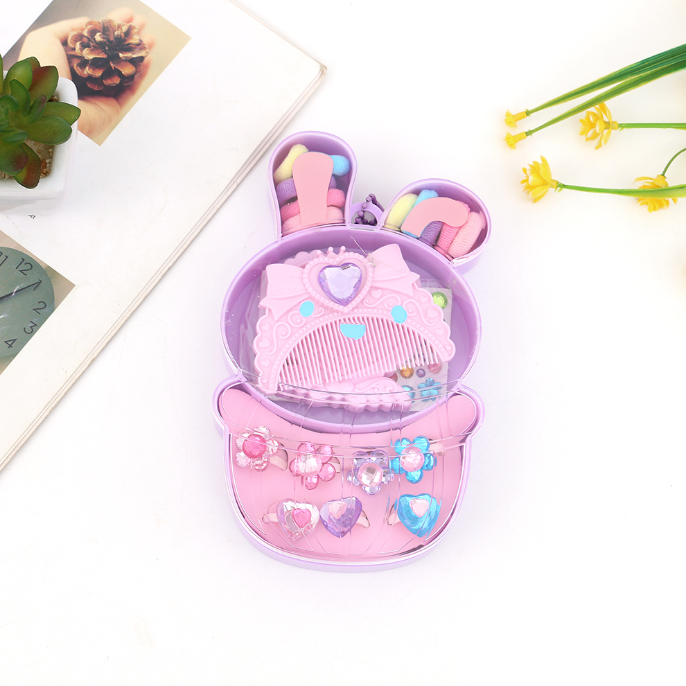 Children's accessory gift box set, children's birthday gift, cute girl creative ring, towel ring set details Picture
