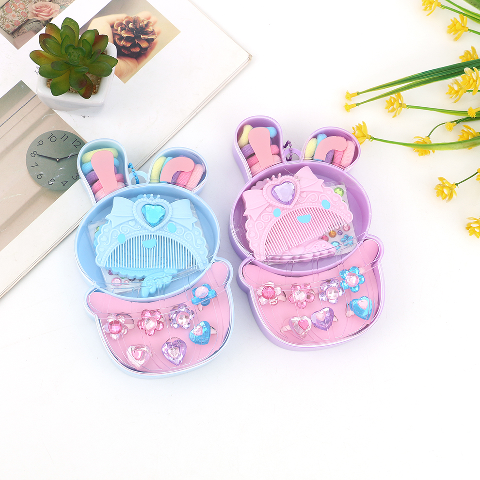 Children's accessory gift box set, children's birthday gift, cute girl creative ring, towel ring set Item Picture