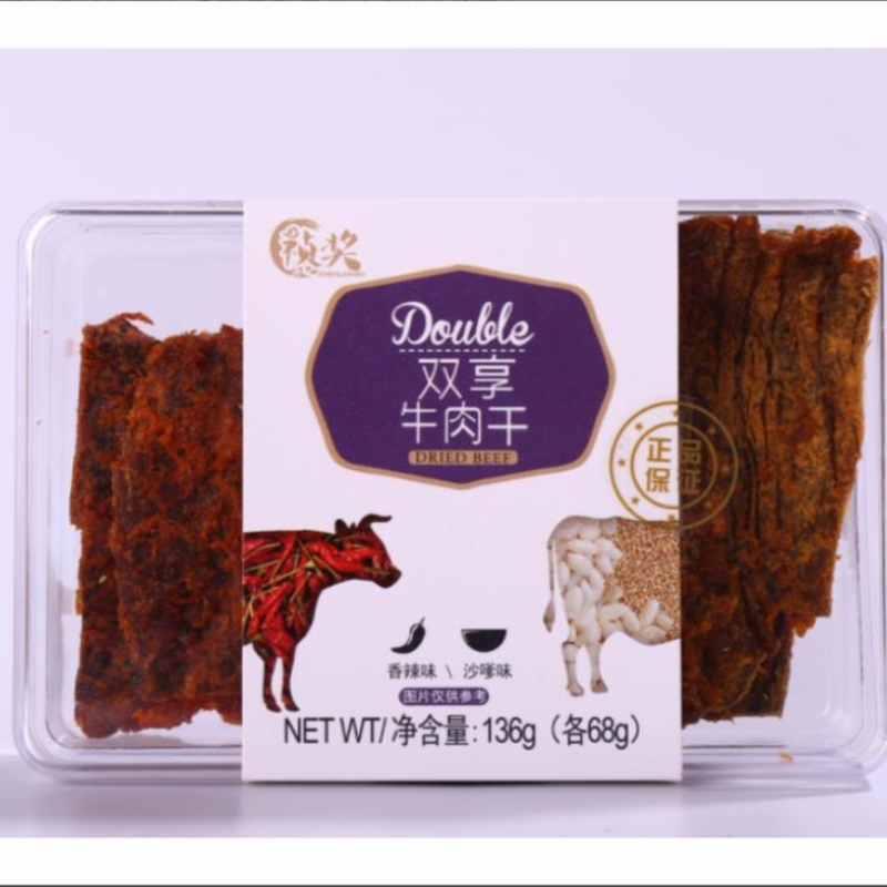 下酒菜小吃肉制品 牛肉干136g 开盖即食休闲零食美食详情图4