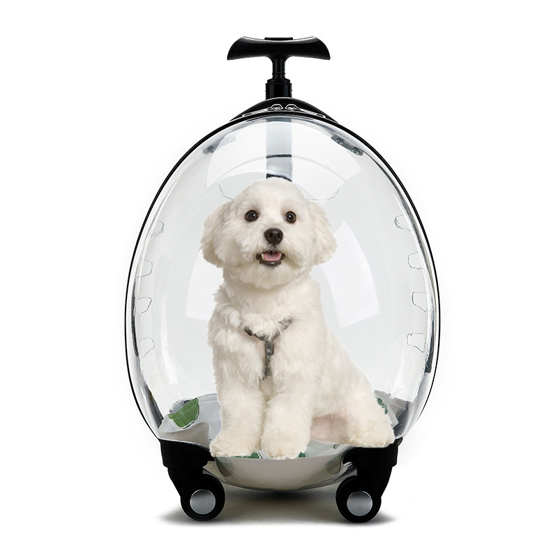 新款宠物拉杆箱猫咪外出便携包宠物航空箱透明蛋壳猫包泡泡箱