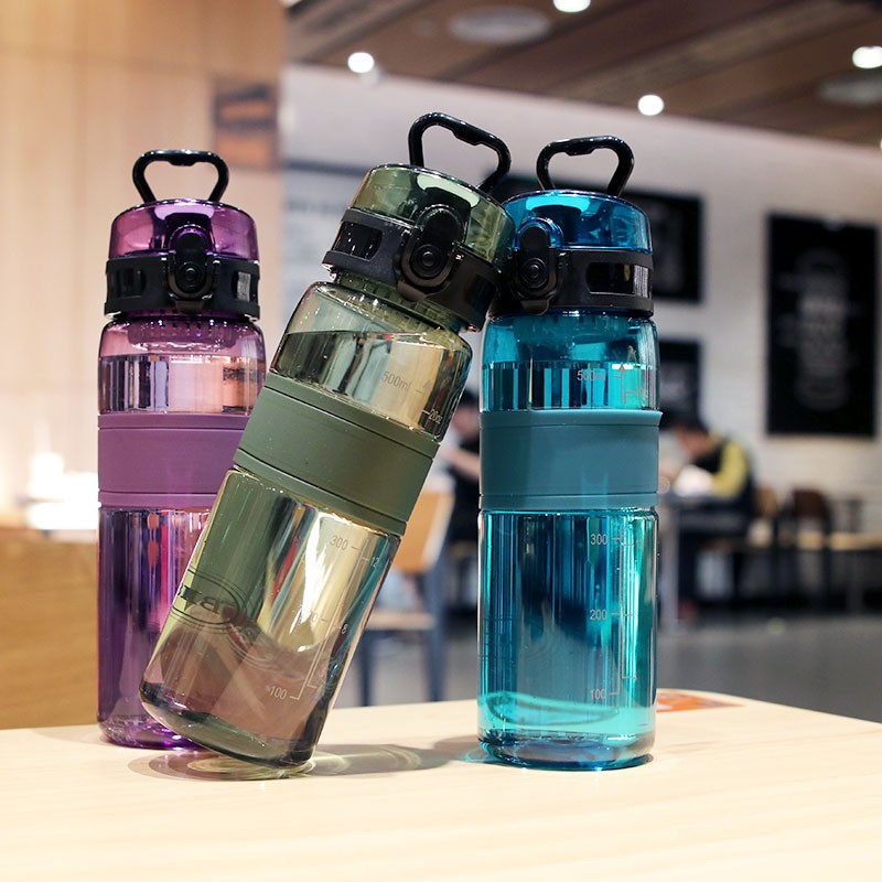 230523塑料运动水壶（500ml）山地自行车带防尘盖塑料水壶骑行装备水杯水瓶太空杯
