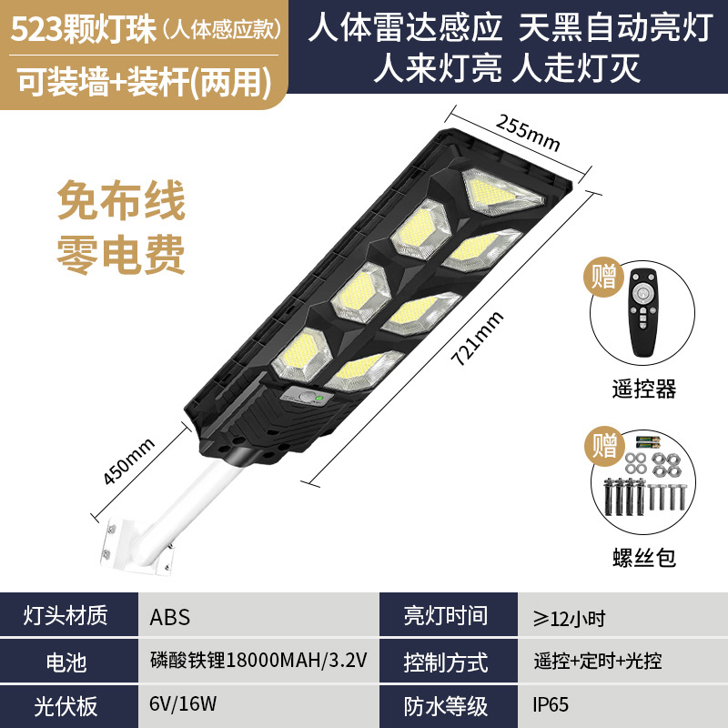Solar street lamps: energy-saving, environmentally friendly, intelligent, safe, bright and pleasant
