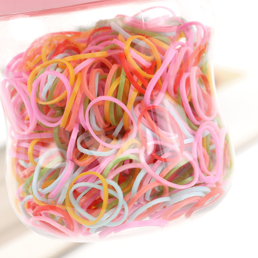 Cute rabbit children's disposable rubber band, small rubber band, strong pulling, continuous thickening, colorful hair band, baby hair rope, hair accessory Item Picture