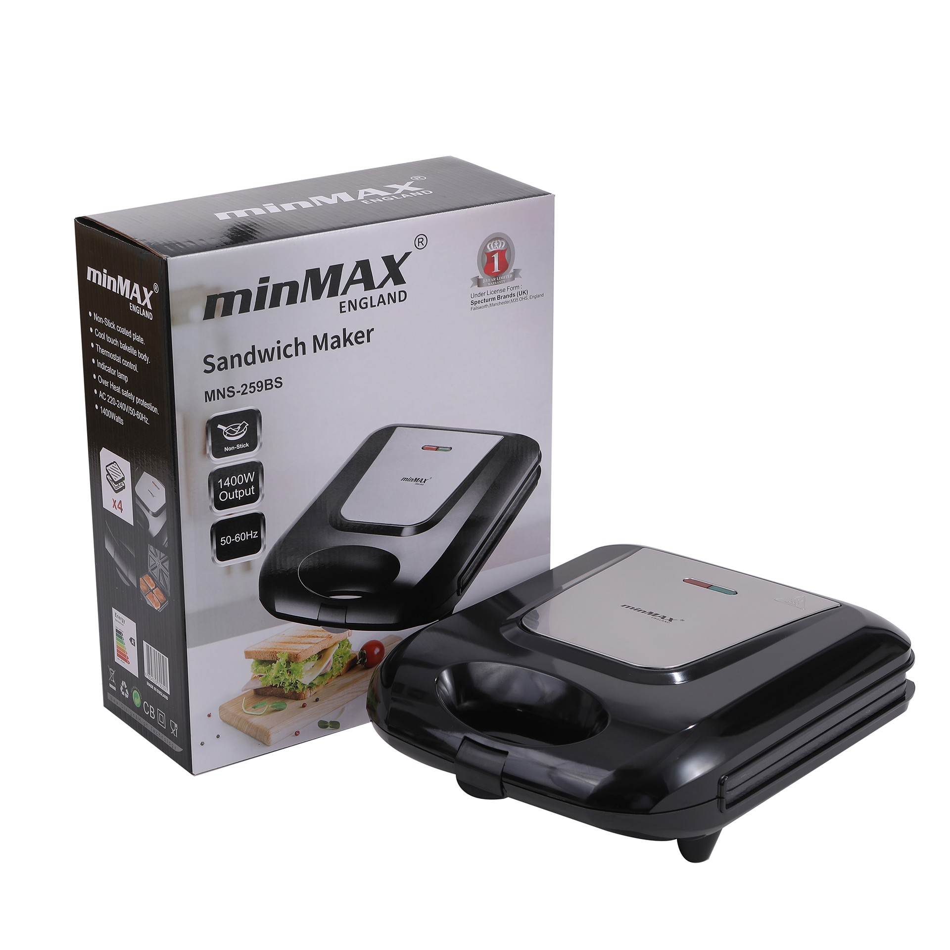 minMAX máquina doméstica multifuncional transfronteriza sandwicher MNS-259BS máquina de desayuno de carne de cerdo Item Picture