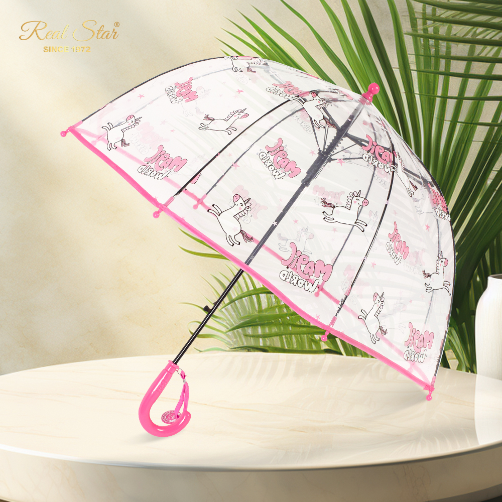 RST028A Cartoon Unicorn children's Umbrella, plastic transparent umbrella, Baby umbrella, Children's long umbrella, Small umbrella wholesale