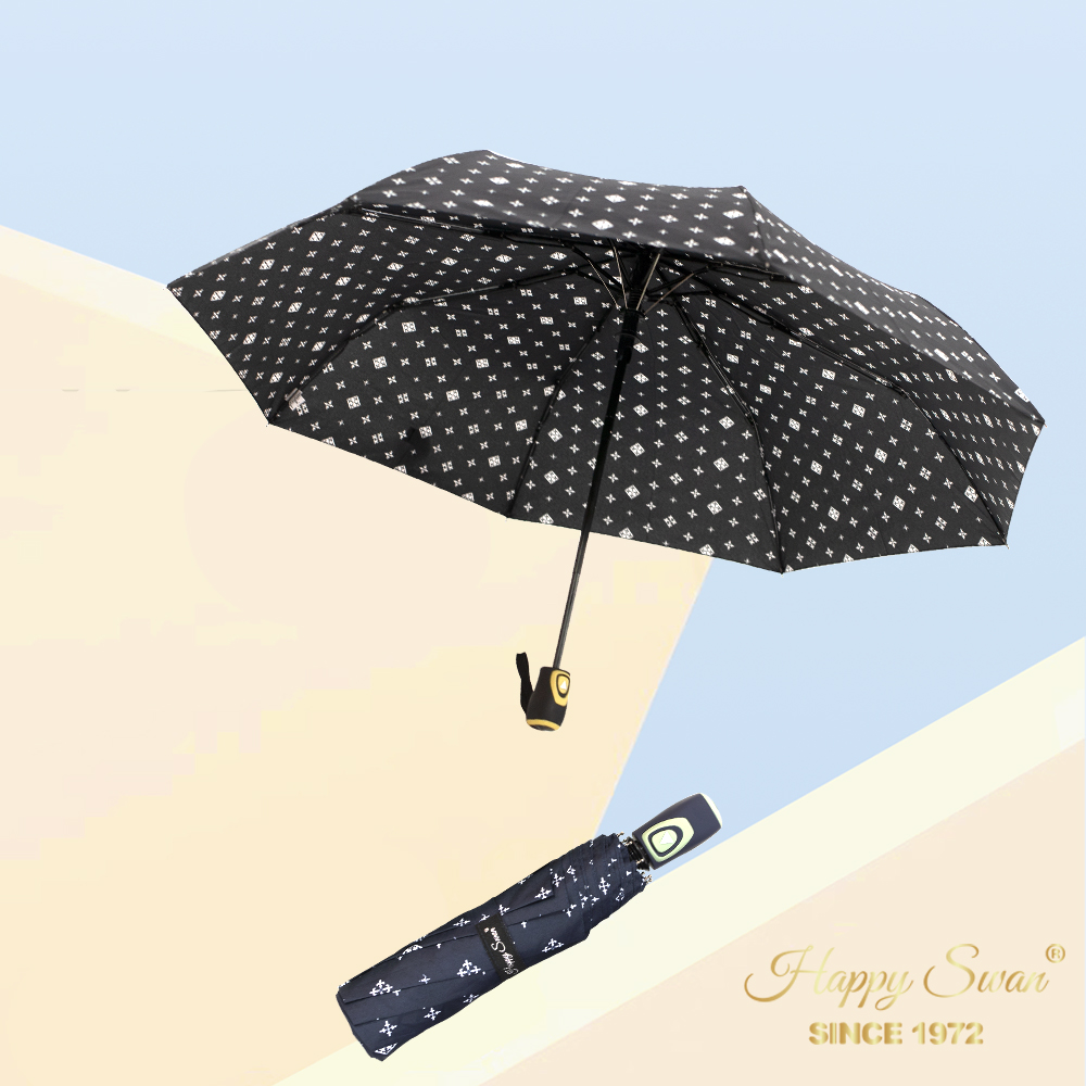 3215A foreign trade semi-automatic auspicious pattern umbrella export quality windproof three fold umbrella Application Scenario