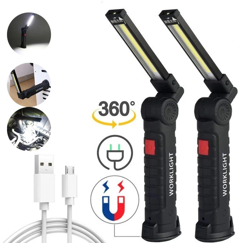 Multifunctional Cob Work Light Folding Rechargeable Magnet Flashlight Repair Led Inspection Light Outdoor Tent Light details Picture