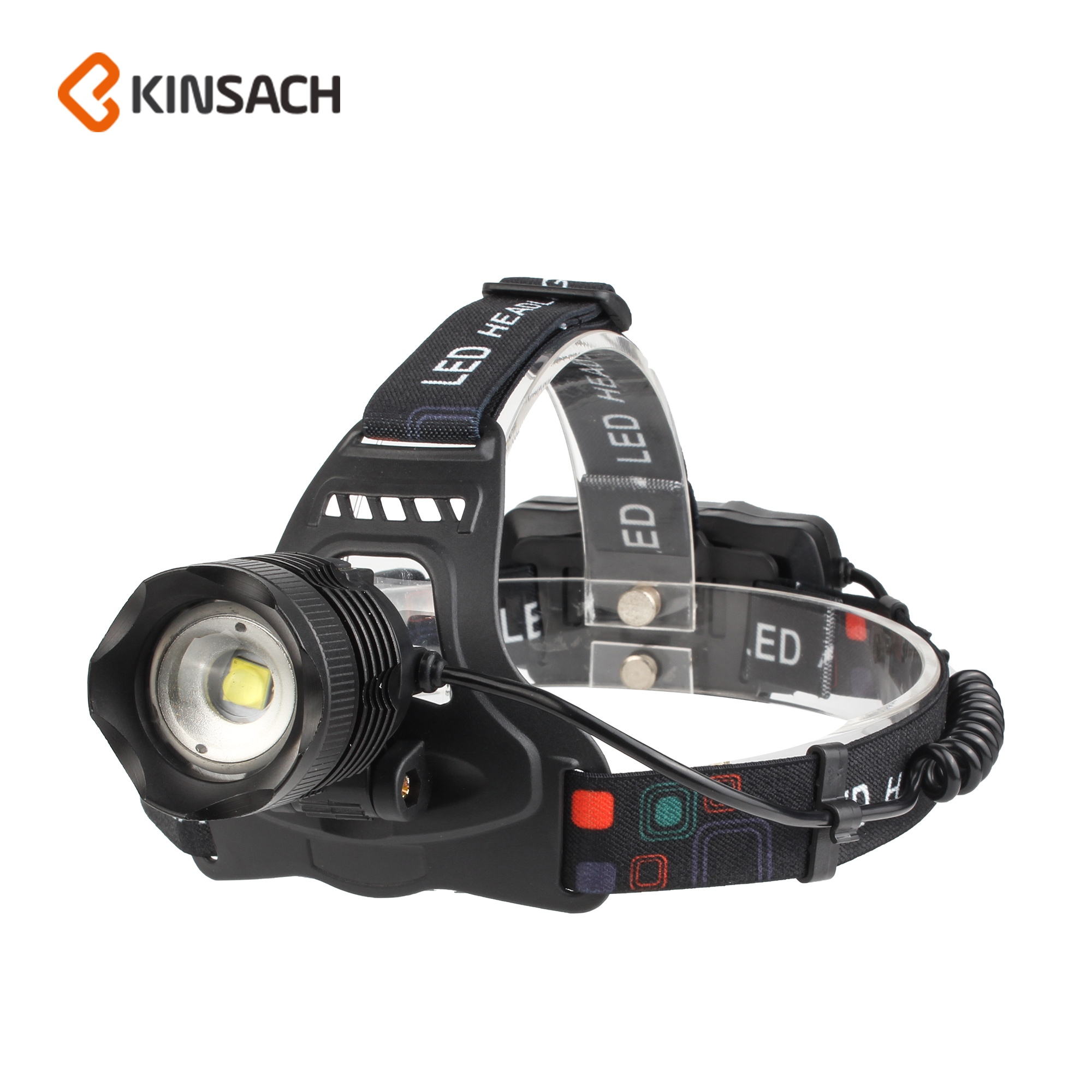 Strong head lamp aluminum alloy high-power headlamp rechargeable headlamp telescopic zoom headlamp