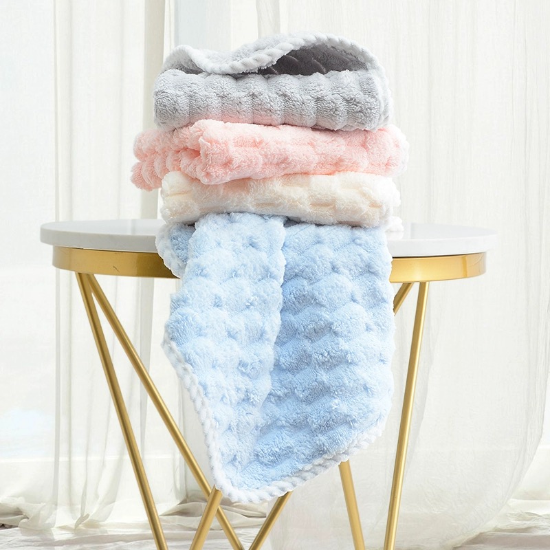Seal Ball Towel Coral Velvet Cloud Lattice Square Towel 30*30