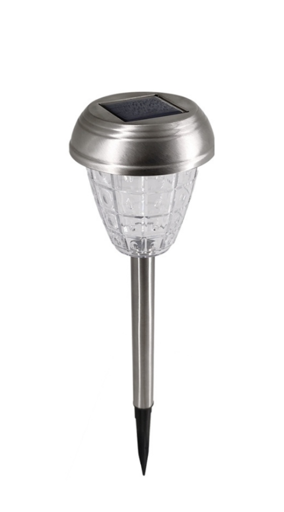 Solar-powered stainless steel lawn lamp