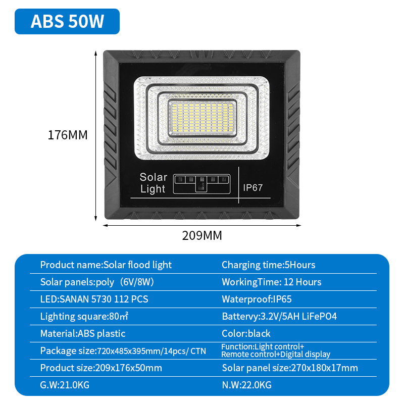 Factory Direct Solar Floodlight Factory Direct Sales New Rural Outdoor Project Split Floodlight Black Gold Just Full Star Floodlight details Picture