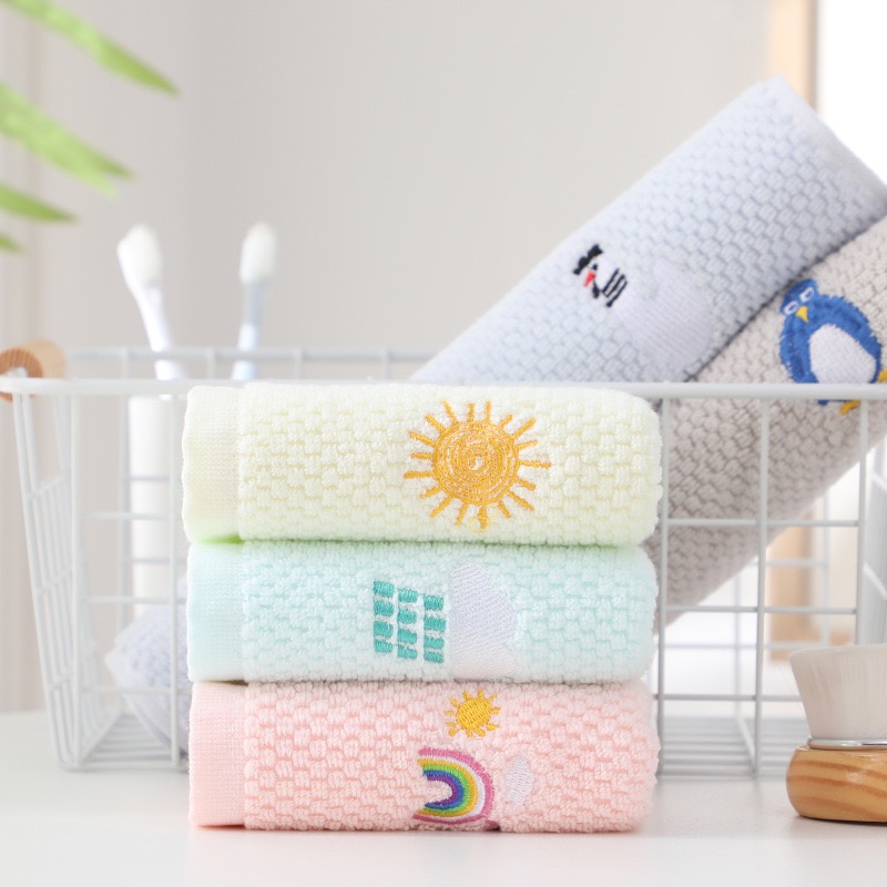 Xiqiu towel: Pure cotton weather embroidered children's towel
