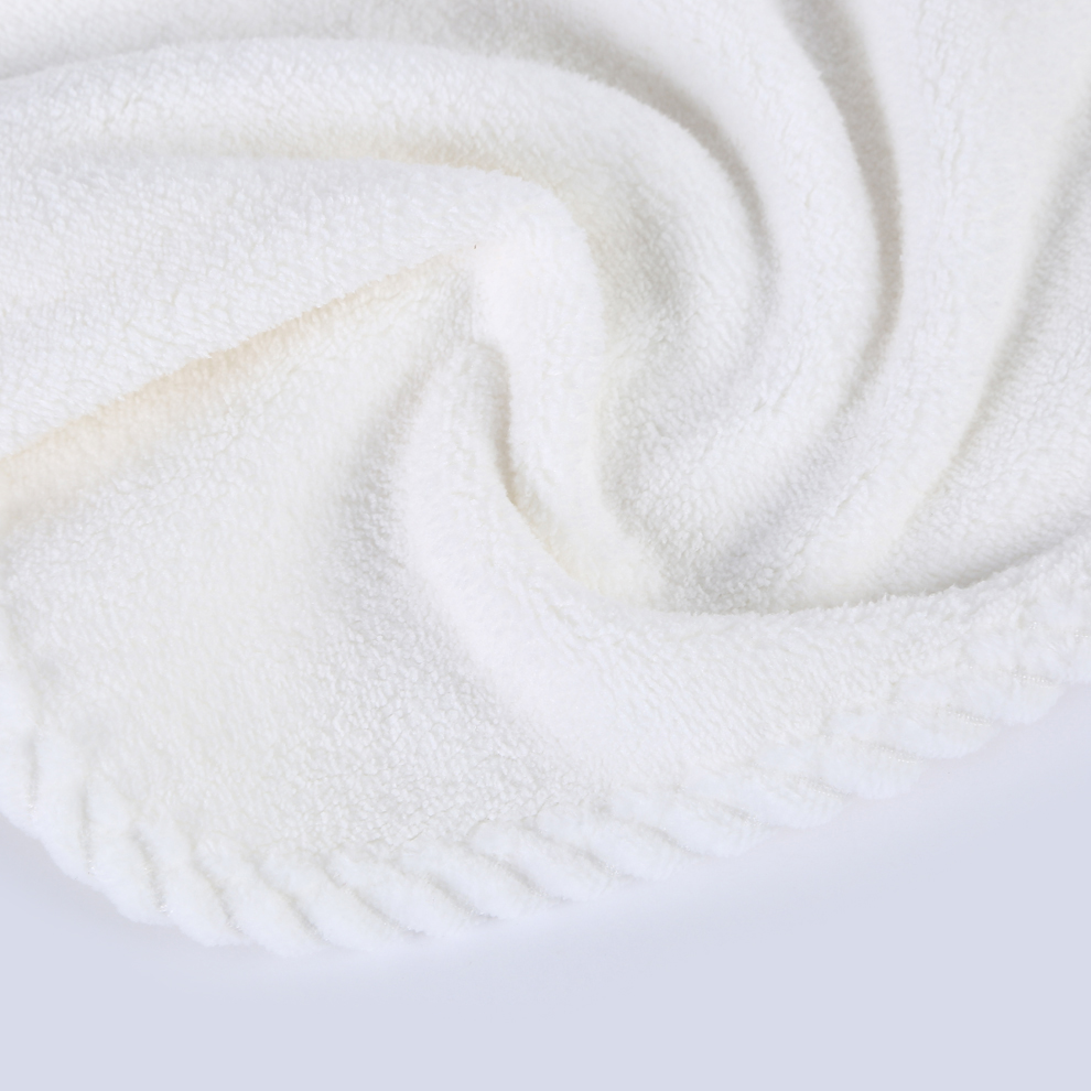 Xi Qiu Square scarf, thickened coral fleece absorbent white hanging scarf, 35*35 cm Specification image