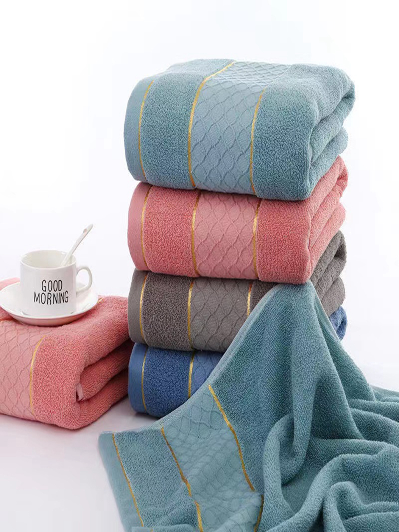 Xiqiu bath towel Cotton gold thread round ball bath towel Specification image