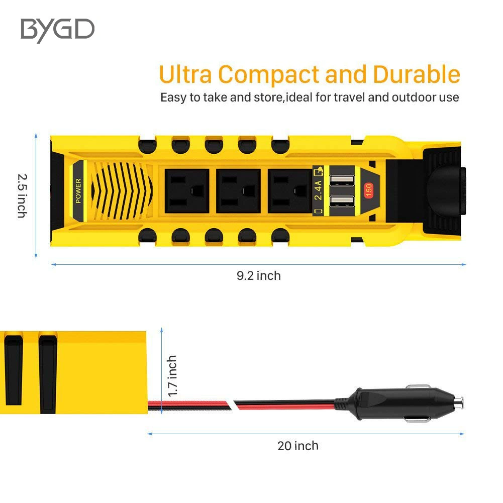 Dual Usb 12V To 110V Modified Wave Inverter 150W Car Inverter Inverter Mini Factory Application Scenario