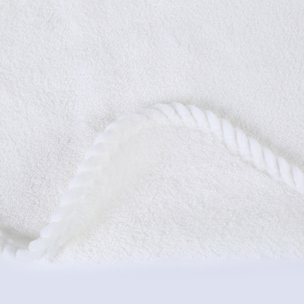 Xi Qiu Square scarf, thickened coral fleece absorbent white hanging scarf, 35*35 cm Item Picture