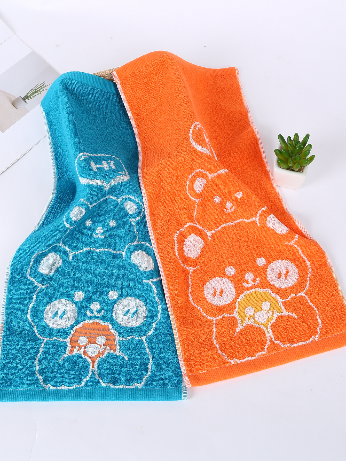 Xiqiu Children's Towel Three Bears Pure Cotton children's Towel details Picture