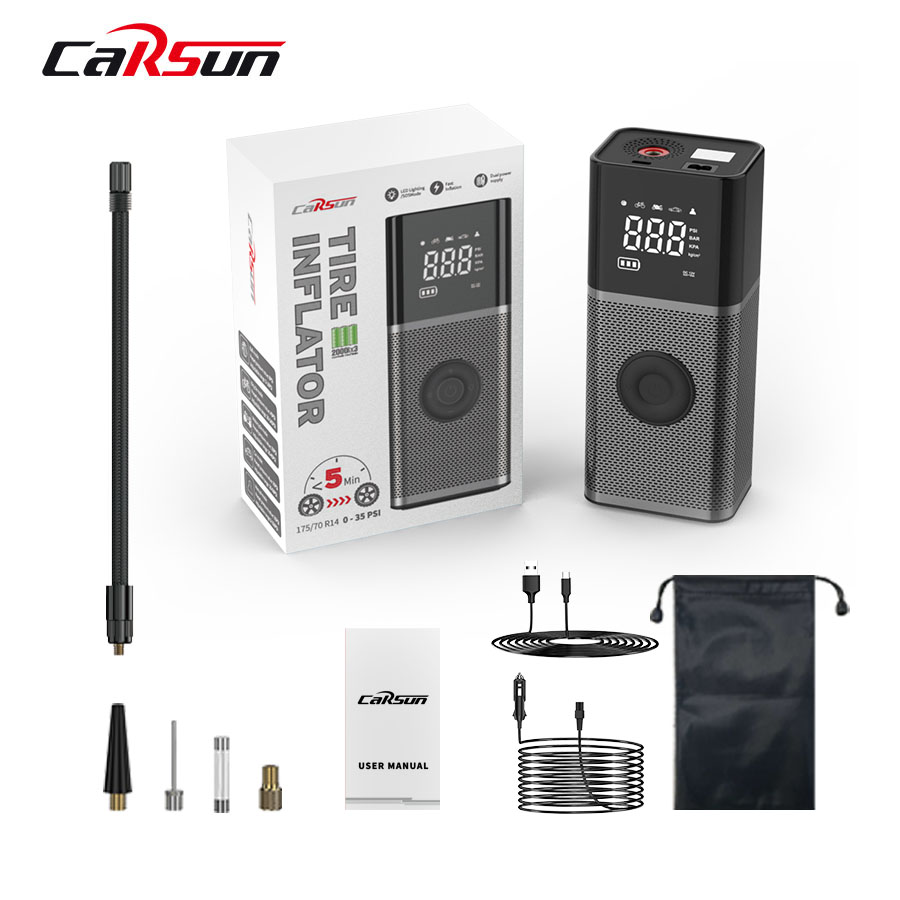 carsun22缸多功能便捷式无线智能车载充气泵小轿车轮胎打气泵电动详情图5