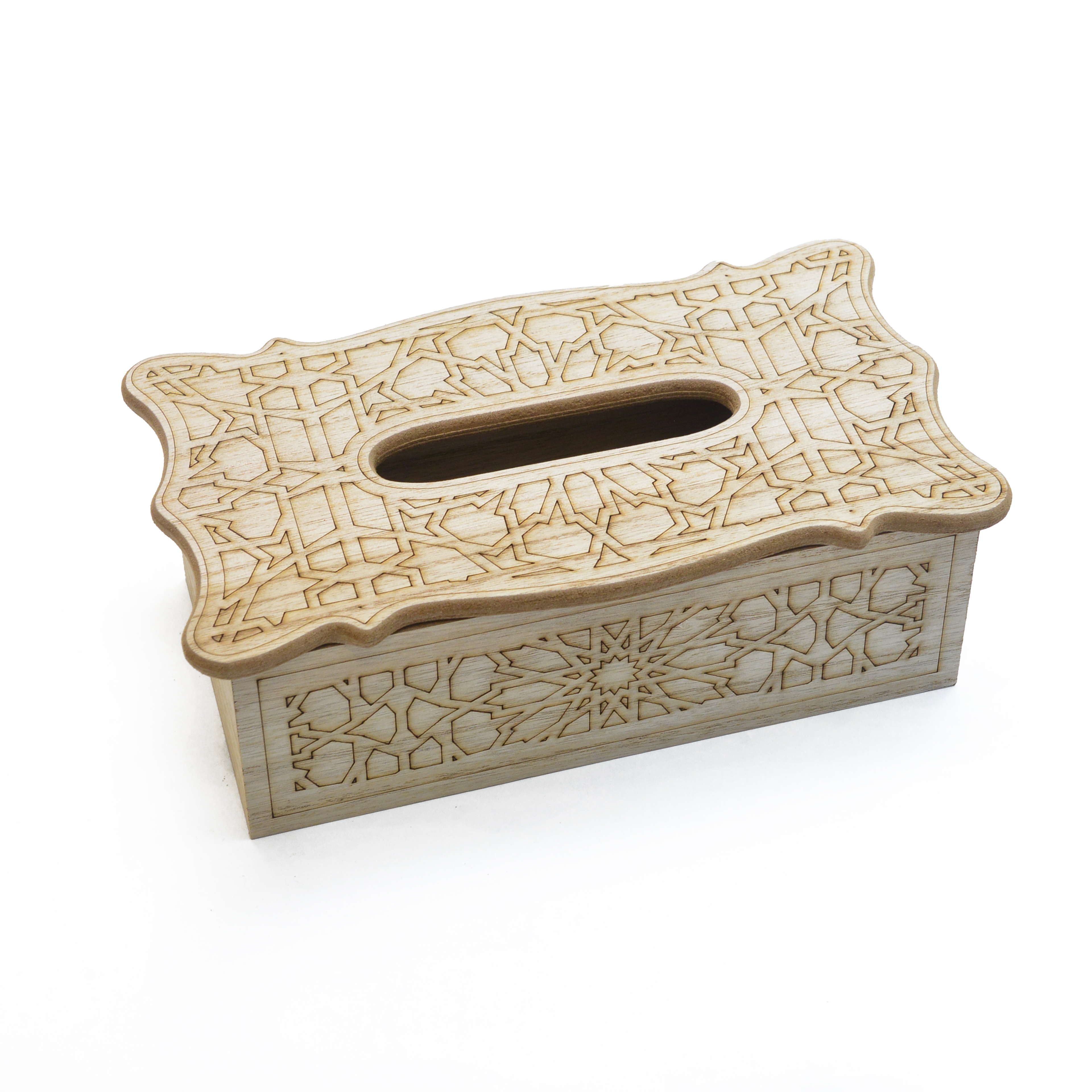 Wooden Arab-Turkish patterned wood garbage box, tissue box 005 Specification image