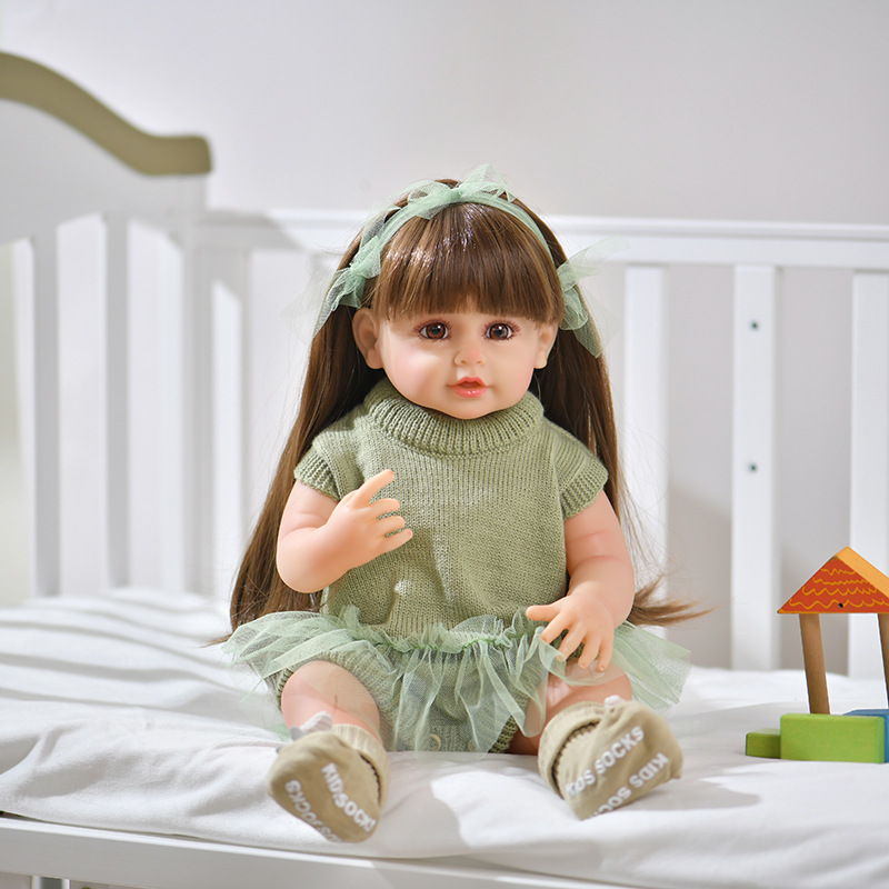 新款重生娃娃可爱女孩玩具全搪胶可水洗仿真婴儿娃娃儿童玩具批发图