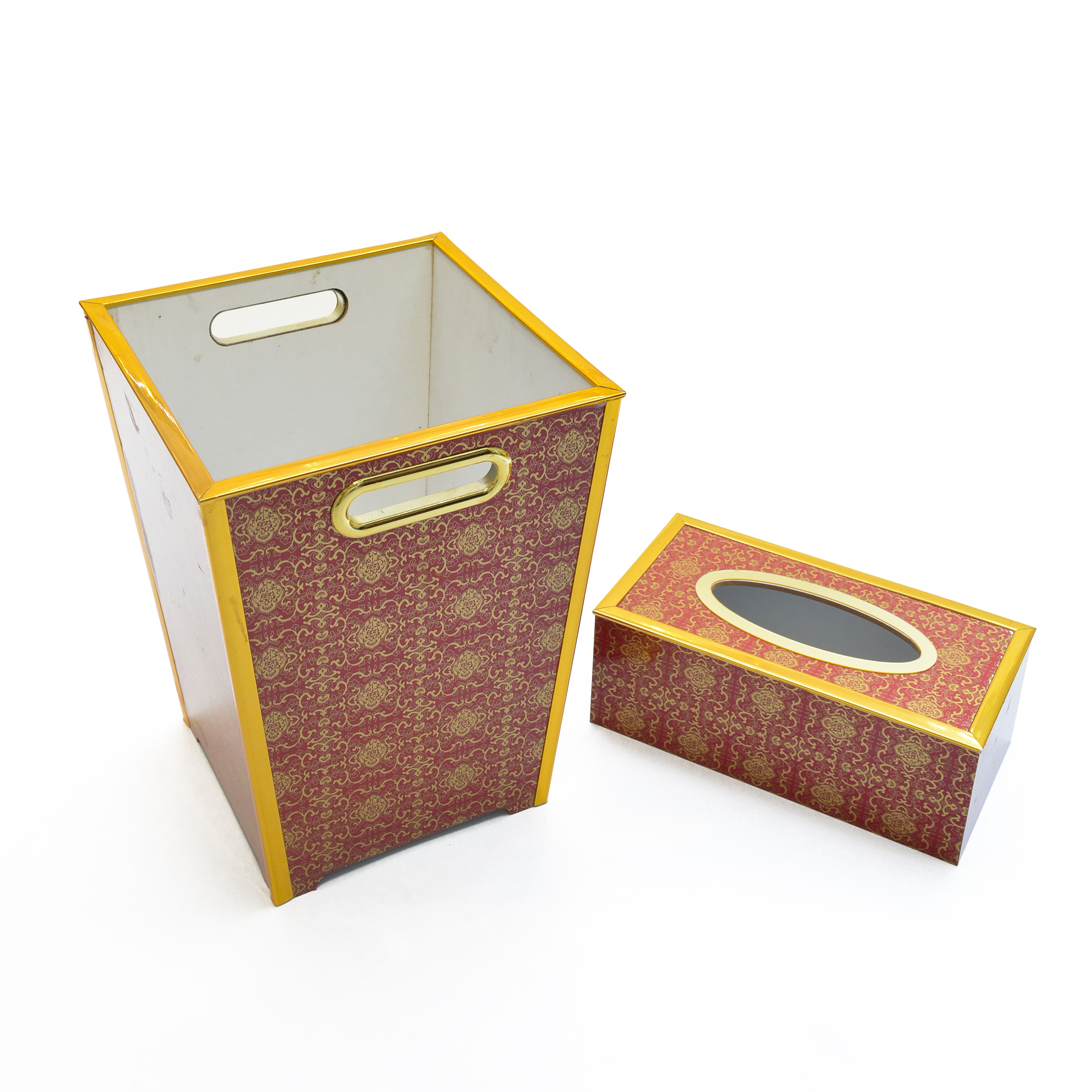 Wooden Arab-Turkish patterned garbage box and tissue box 003