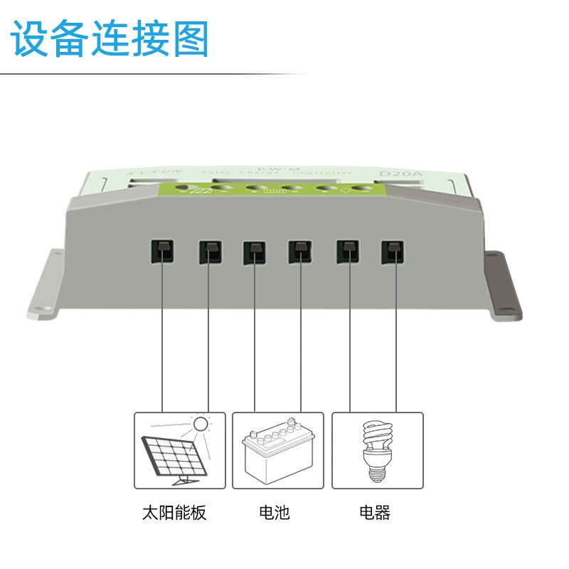 厂家批发20A太阳能控制器12V/24VPWM路灯系统 太阳能板控制器详情图3
