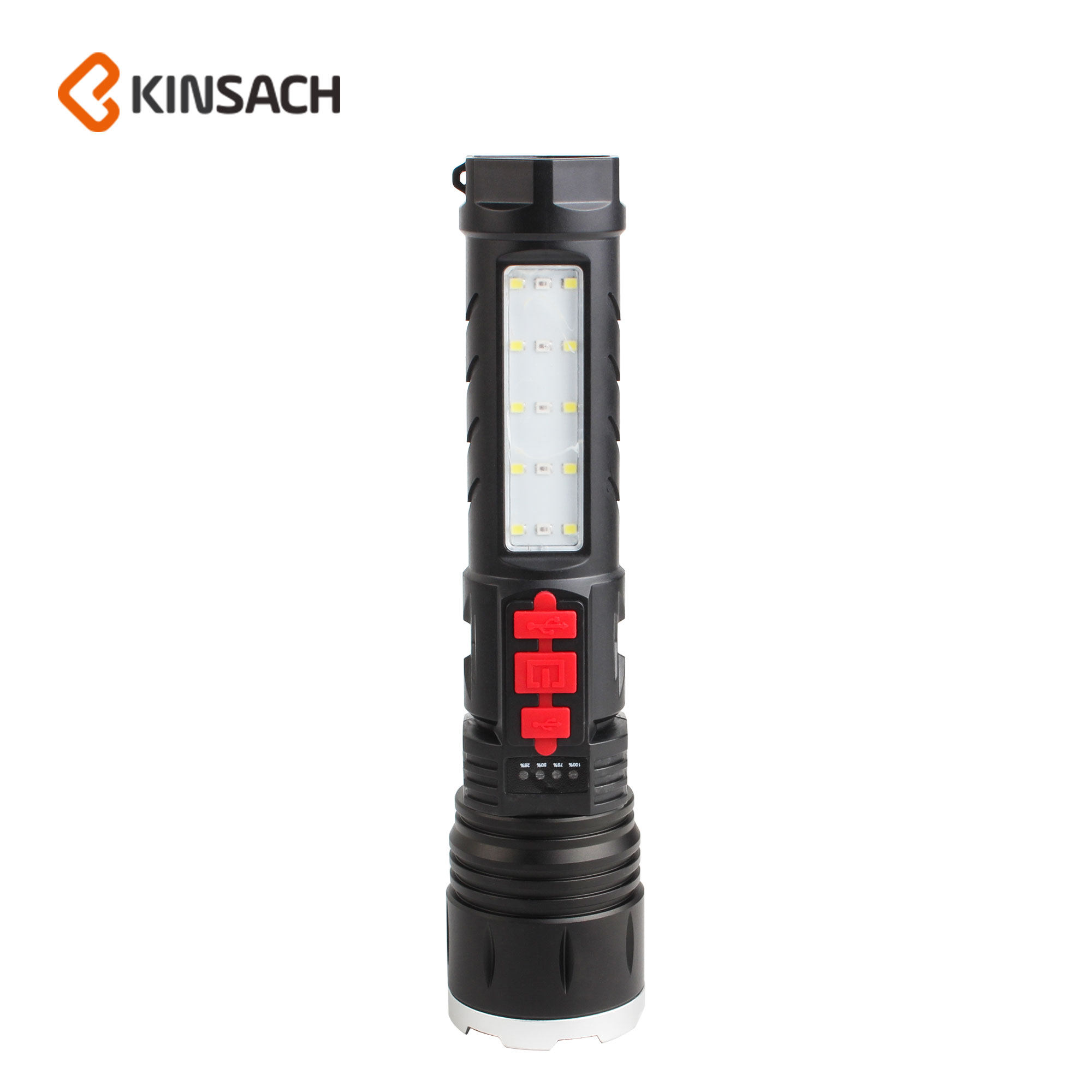 White laser built-in flashlight with COB work light Multi-function outdoor flashlight Strong flashlight