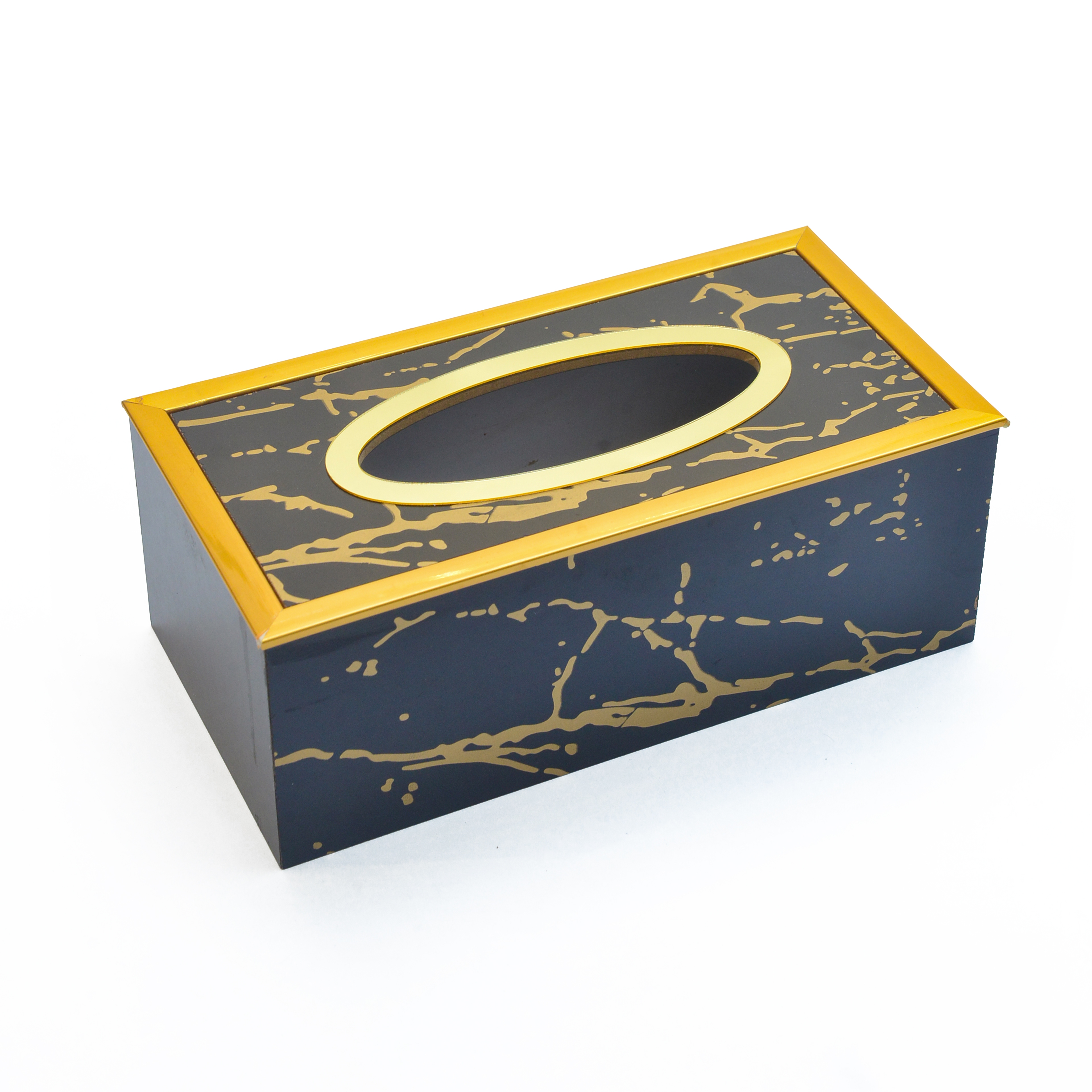 Wooden Arabic black crack-patterned trash can tissue box set Item Picture