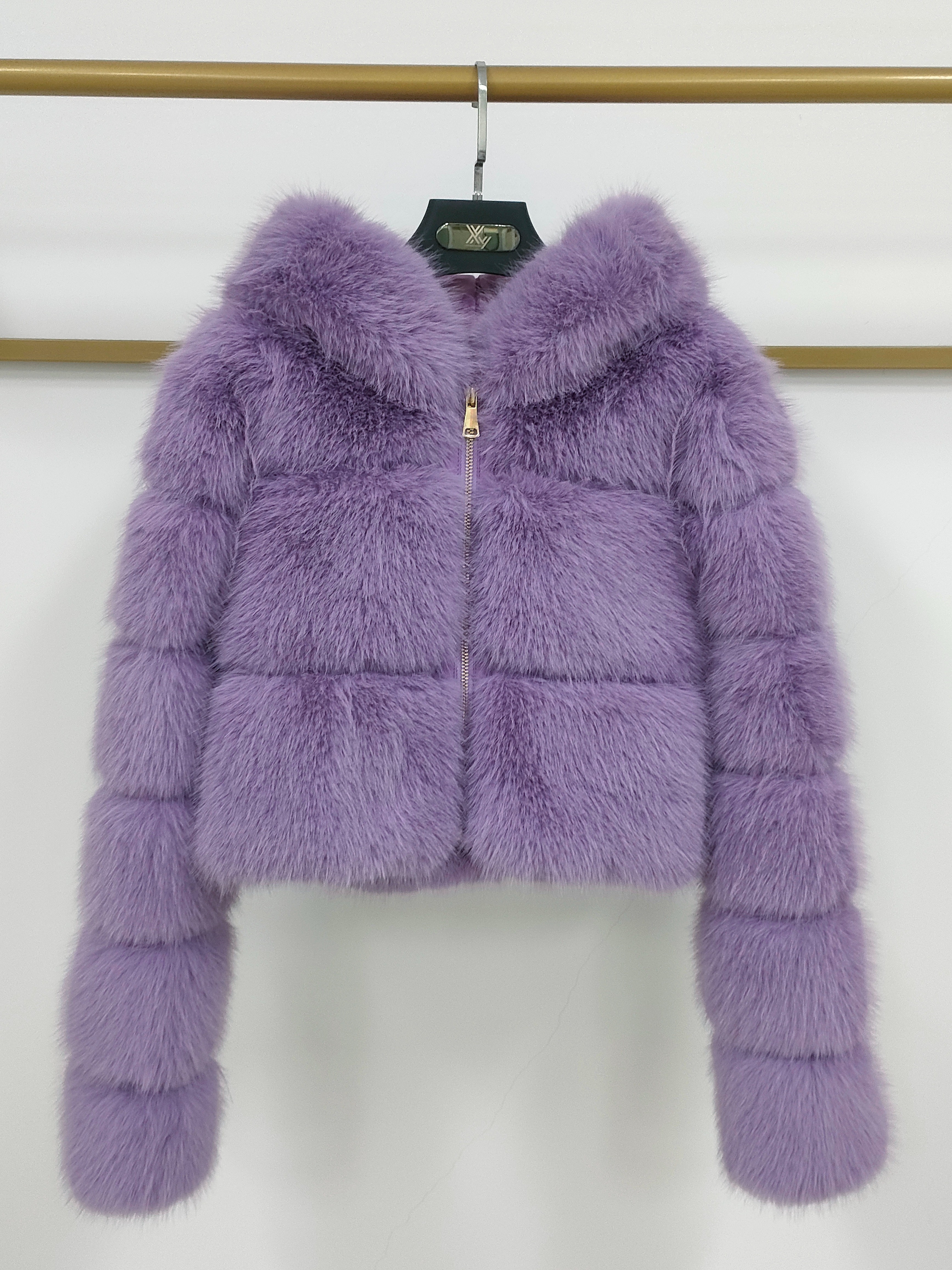 The New Fashion Imitation Fox Fur Coat Trend Foreign Trade Hot Pieces Spell A Succession Of Hat Fur Coat details Picture