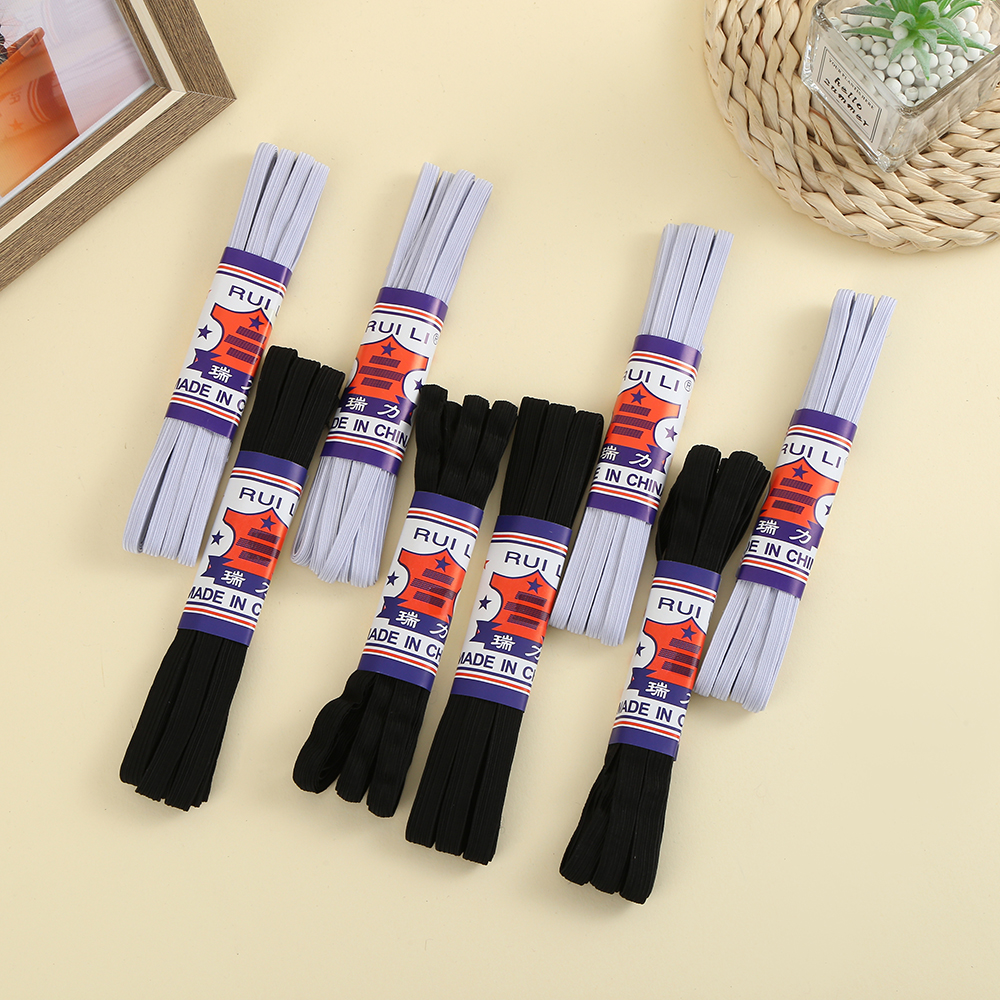 厂家直供瑞力牌新款进口乳胶0.8cm单层高弹力走马松紧带服装辅料服饰辅料DIY小包装松紧带批发