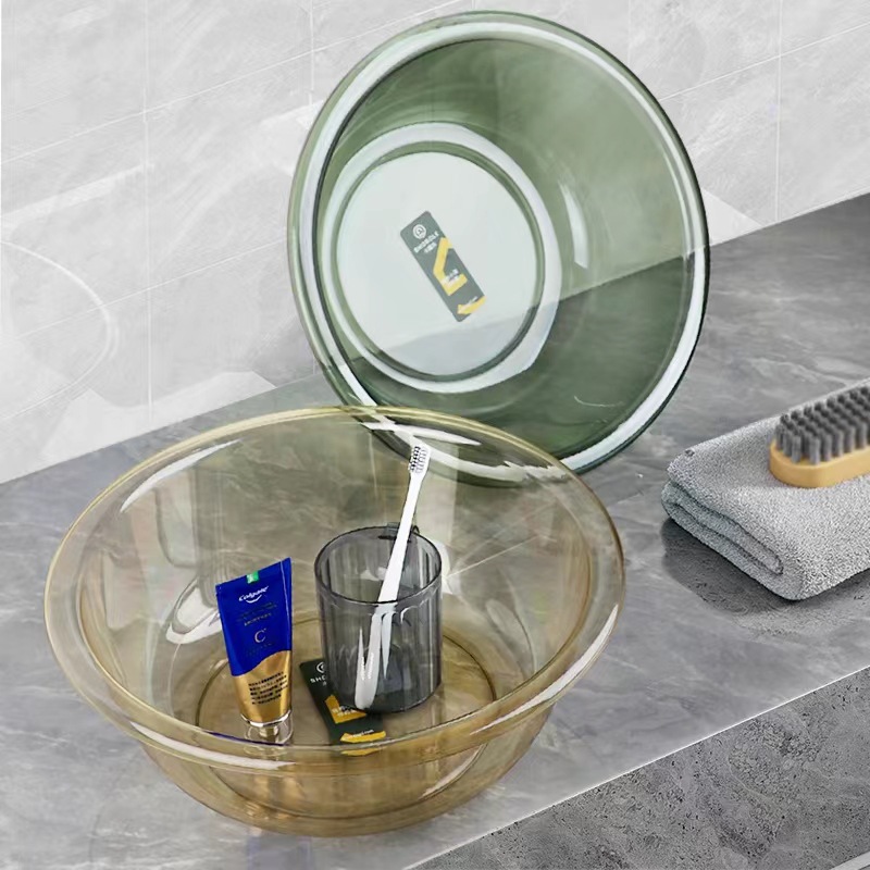 X111-3781脸盆大号PET圆形透明洗漱盆洗衣盆厨房洗水果蔬菜盆详情图2