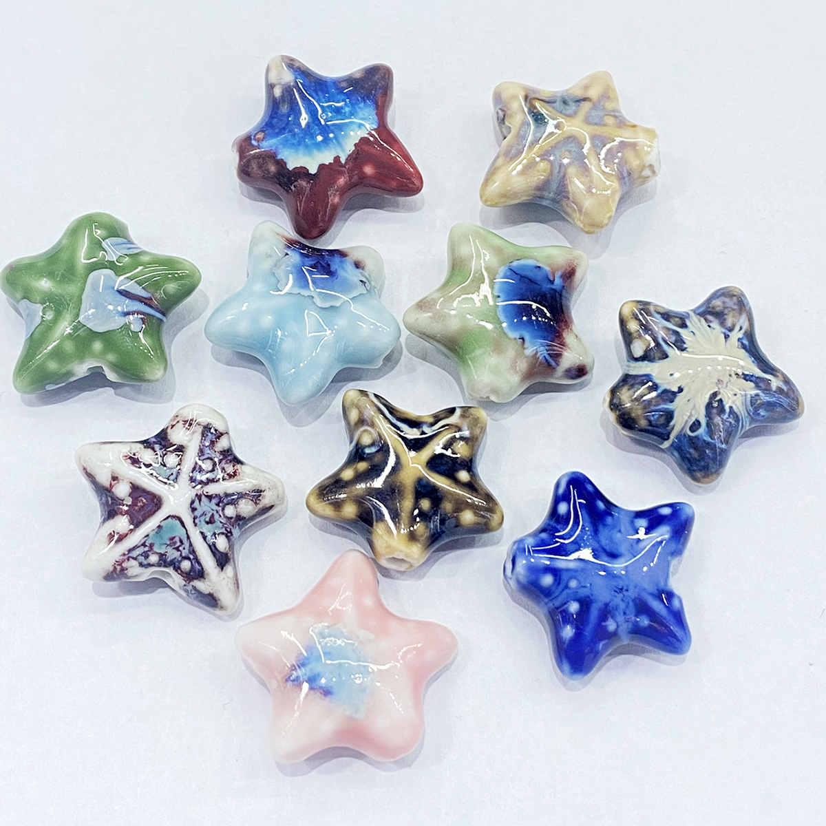 Ceramic Small Starfish High Temperature Kiln Change Diy Jewelry Accessories Beaded Loose Beads details Picture