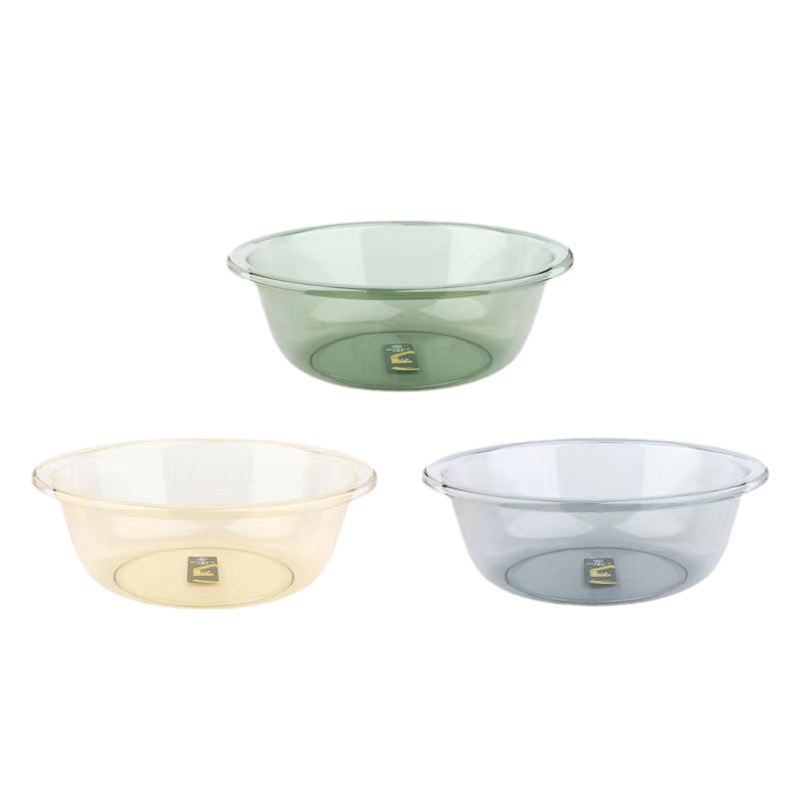 X111-3781 Large PET round transparent washbasin, laundry basin, kitchen basin for washing fruits and vegetables Item Picture