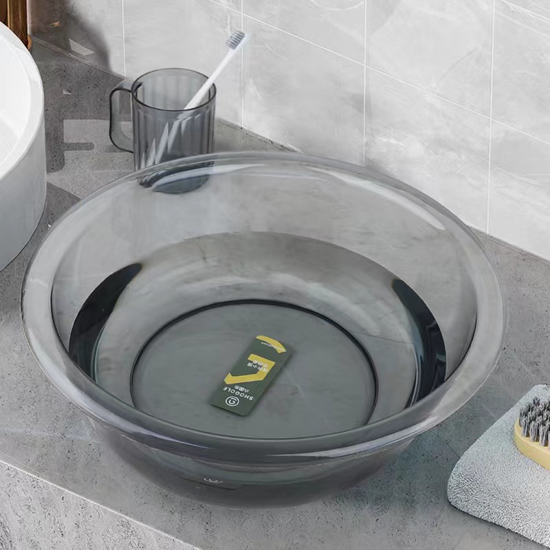 X111-3781脸盆大号PET圆形透明洗漱盆洗衣盆厨房洗水果蔬菜盆详情图4
