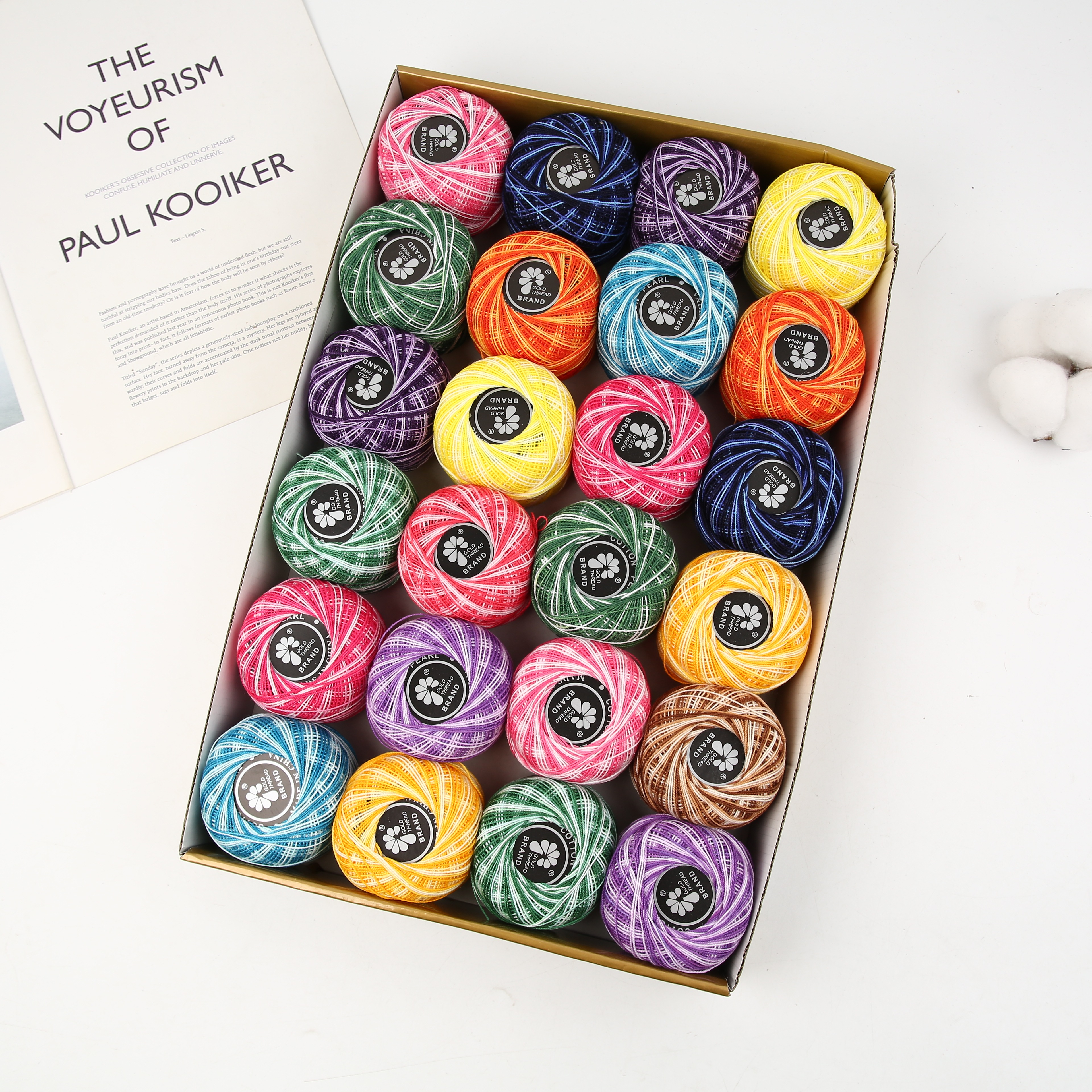 Egyptian Long Wool Cotton Lace Thread Hand Ju Ball Embroidery Crochet Thread 80 Colors 5 Gram Ball Set