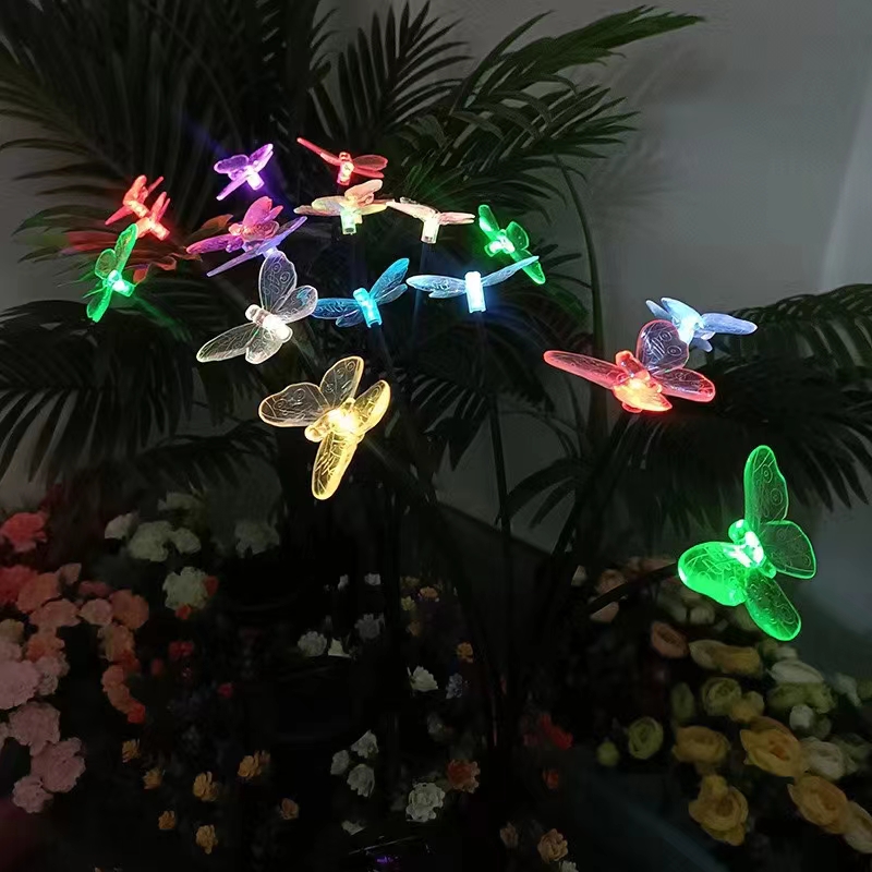 太阳能庭院灯太阳能草坪灯太阳能蝴蝶地插灯亚马逊热销户外灯具