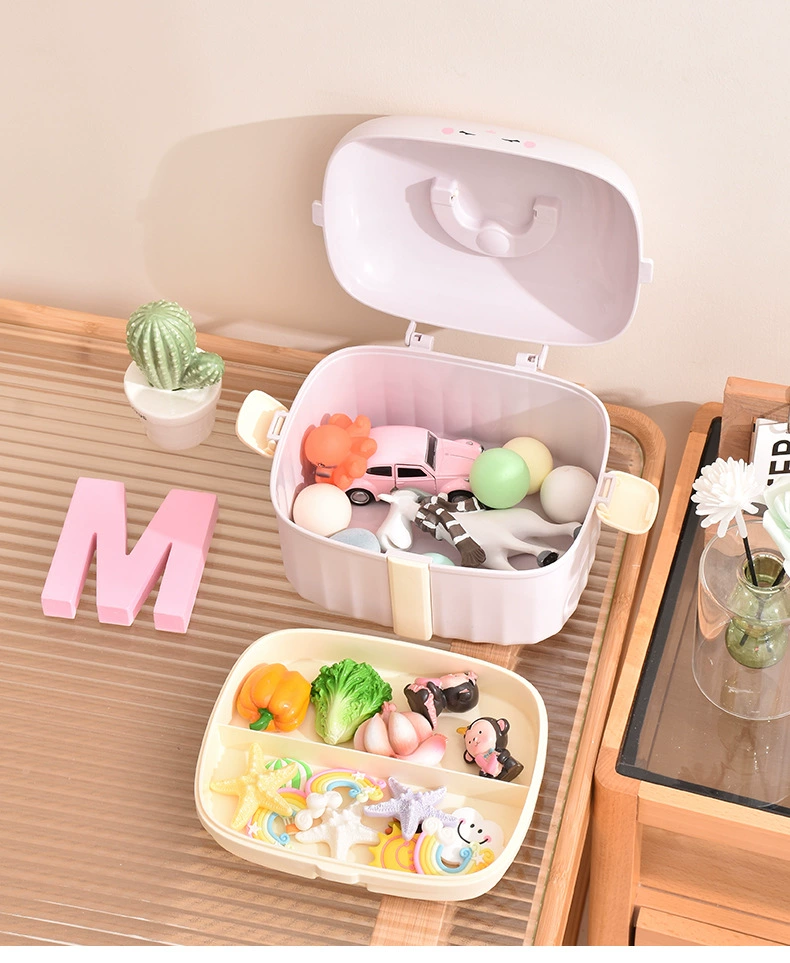 S81-01.SF313 Large cartoon storage box, children's toy organizing box, sundries storage box, household medicine box detail image 5