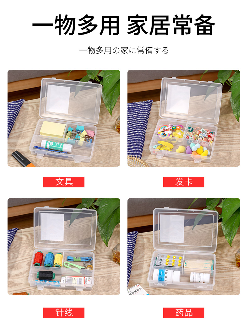 sanada 日本进口药品收纳盒桌面小物分格整理盒化妆品整理收纳盒详情8