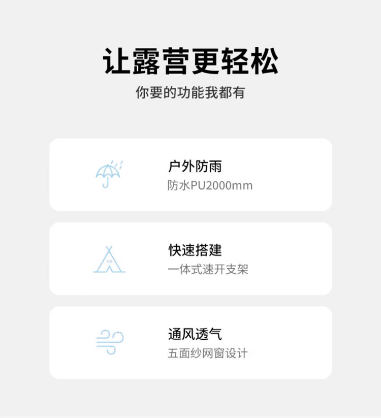 The Xanoduji outdoor ridge tent comes with an enlarged canopy, a multi-person family rain and sun protection cabin tent, a light luxury camping outdoor fashion 4-5 person tent pic 2