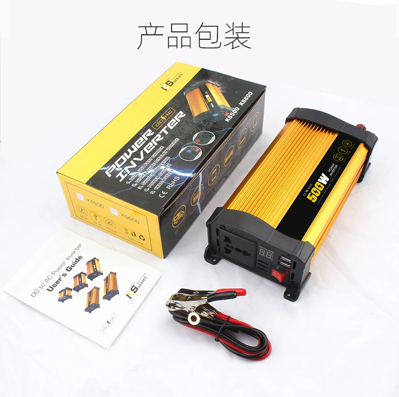 New 12V500w Vehicle Inverter Solar Power Off-Grid System Power Conversion 220V Ac Output