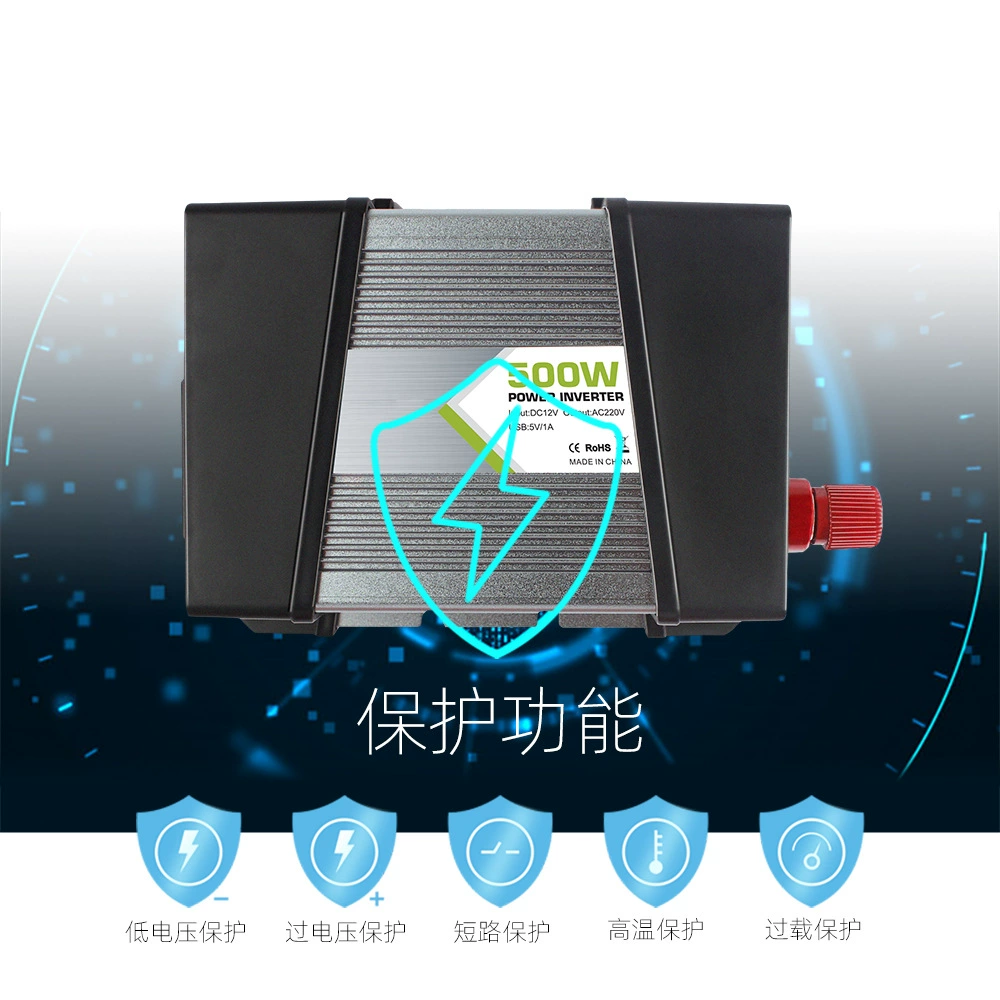 Outdoor Vehicle Power Inverter 500W12v To 220V Repair Sine Wave Vehicle Inverter Factory Wholesale