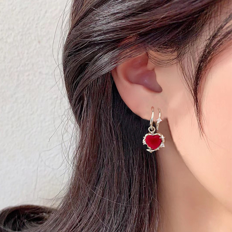 冷淡风时尚/925银针/个性耳饰白底实物图