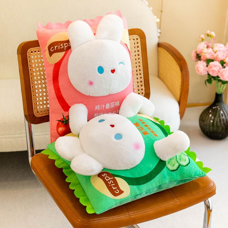 Cross-border new cute potato chip dolls, rabbit plush toys, cartoon Lay's snacks, children's doll figurines wholesale details Picture