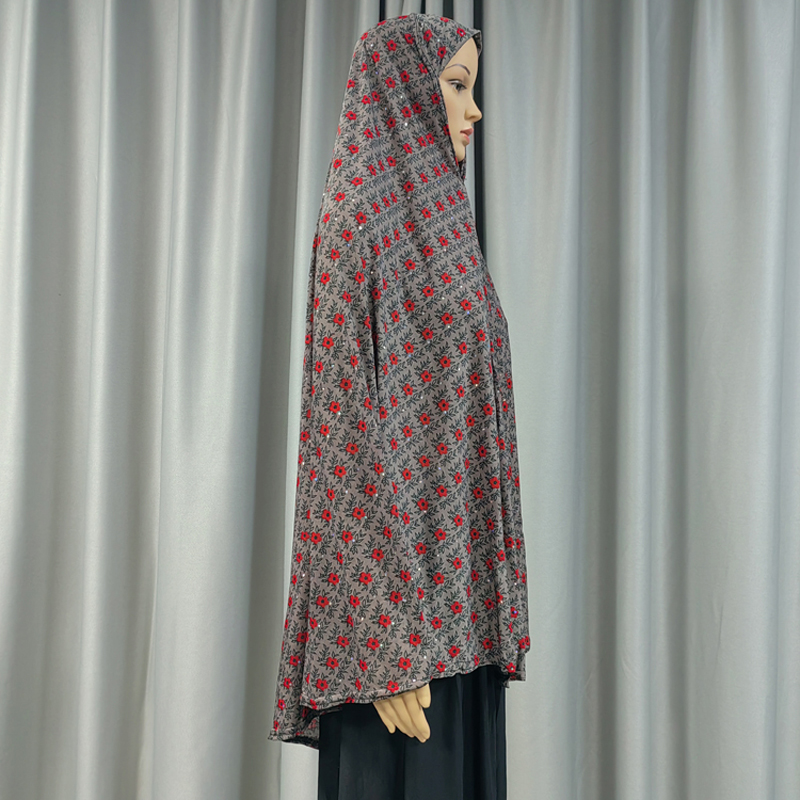 New fashionable and popular women's large-sized Muslim headscarves from the Middle East, Europe and America, printed and floral patterns, daily ethnic style, customizable details Picture