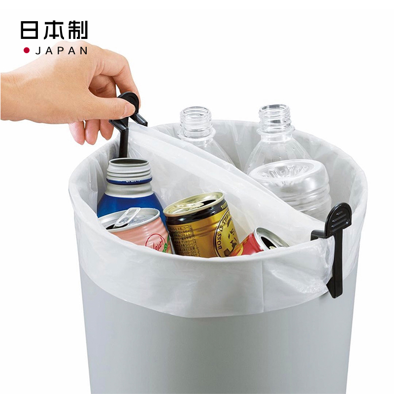 日本进口垃圾夹 塑料袋夹子 垃圾桶袋固定夹 垃圾桶夹 黑色2个入详情图2